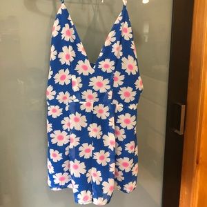 Blue daisy romper